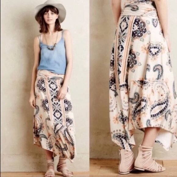 Maeve Anthropologie Southwest Maxi Boho Knit Skirt Sz M - Picture 1 of 11